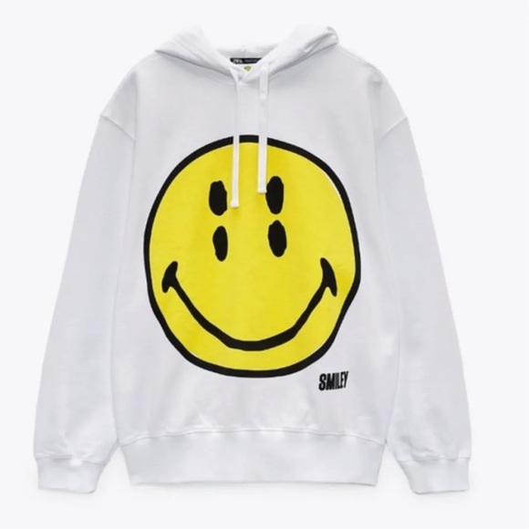 NWOT ZARA × SMILEY HAPPY Collection Oversize Sweatshirt. Size S (fits a M) - Picture 1 of 7